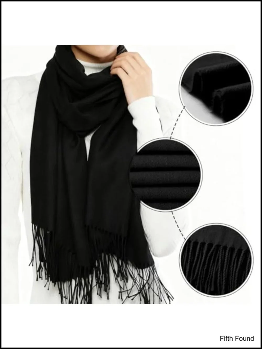 Cashmere Feel Soft Winter Scarf Unisex Warm Solid Wrap